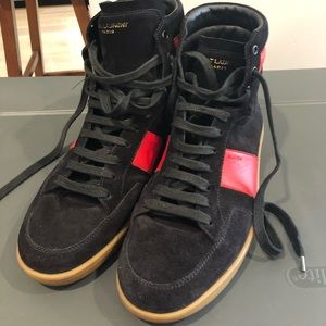 Ysl black  SL01H hightop calfskin suede size 9 1/2